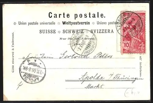 AK Zürich, Landesmuseum, Ansicht vom Wasser