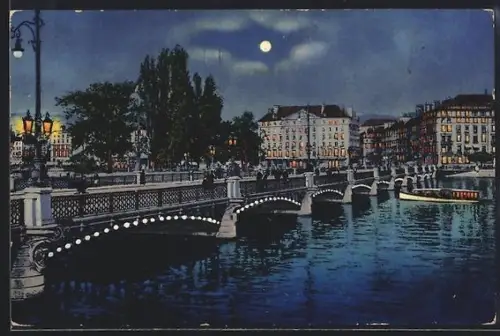 AK Genf, Brücke Mont-Blanc