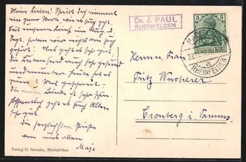 AK Rheinfelden, Hafen mit Brücke und Dampfer aus der Vogelschau