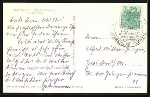 AK Bad Buckow /Märk. Schweiz, Kurpark, Rastplatz mit Reetdachpavillon