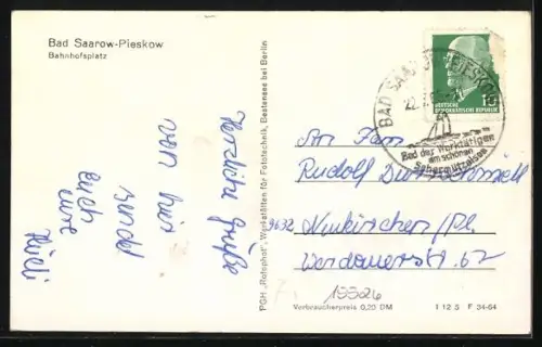 AK Bad Saarow-Pieskow, Bahnhofsplatz