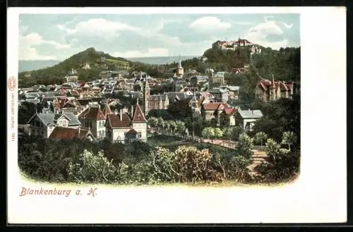 AK Blankenburg a. H., Totalansicht mit Schloss und Kirche