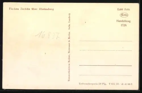 AK Flecken Zechlin über Rheinsberg, Ortsansicht mit See