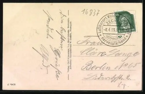 AK Zechlin /Ostprignitz, Ortsansicht mit See