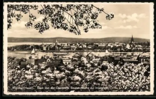 AK Werder /Havel, Blick von der Gaststätte Bismarckhöhe zur Inselstadt