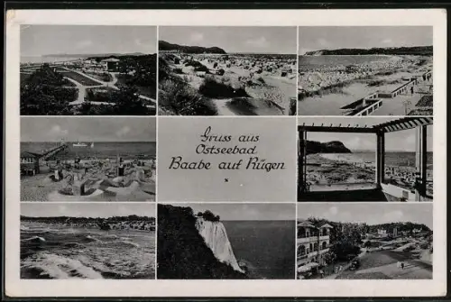 AK Baabe auf Rügen, Strand, Steilküste, Ortsansichten