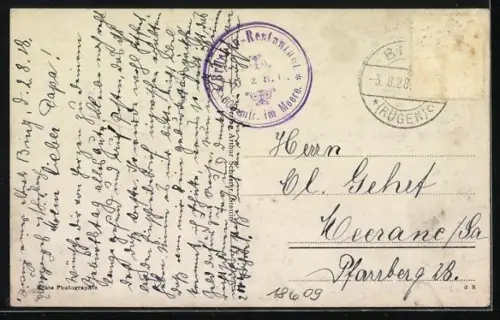 AK Binz, Seebrücke bei Sturm