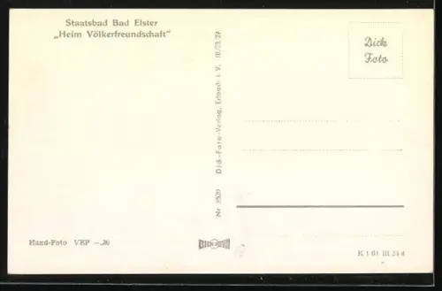 AK Bad Elster, Heim Völkerfreundschaft