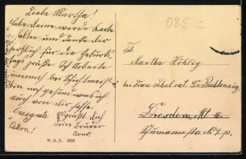 AK Plauen i. V., Ortsansicht mit Wohnhäusern und Kirche