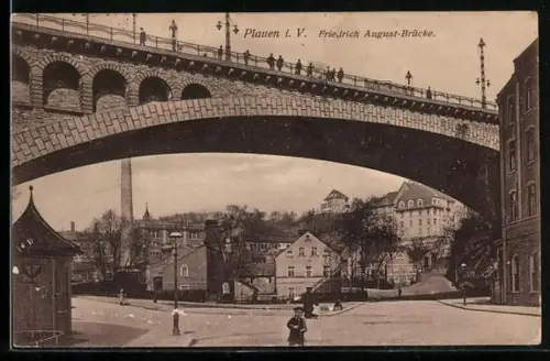 AK Plauen i. V., Friedrich August-Brücke