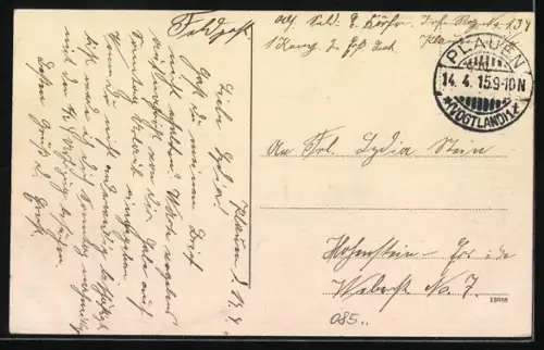 AK Plauen i. V., Friedrich August-Brücke mit Real-Gymnasium