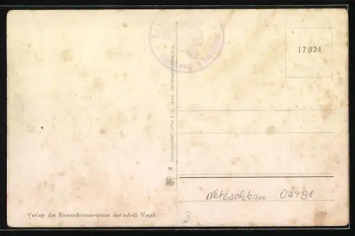 AK Netzschkau i. Vogtl., Bismarckturm auf dem Kuhberg