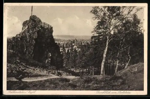 AK Falkenstein i. Vogtl., Durchblick vom Lochfelsen