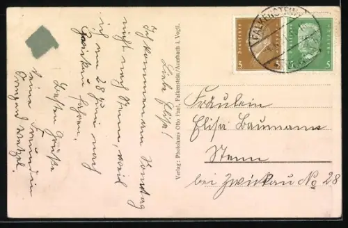 AK Falkenstein i. Vogtl., Durchblick vom Lochfelsen