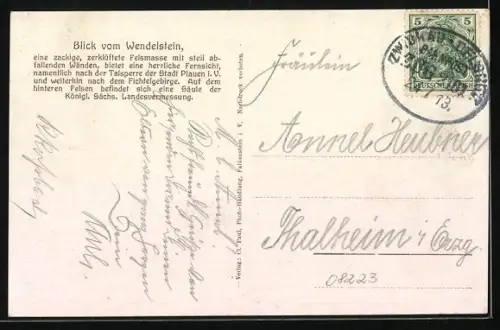 AK Grünbach i. V., Blick vom Wendelstein