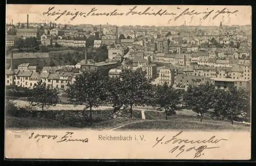 AK Reichenbach i. V., Blick zum Ort