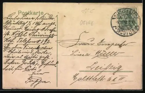 AK Reichenbach i. V., Blick zum Ort