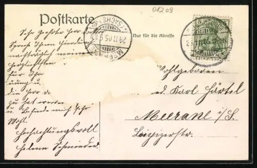 AK Carolagrün /Erzgeb., Ortsansicht mit Gebäuden im Wald