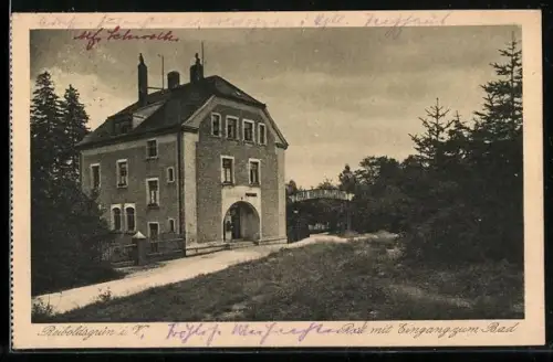 AK Reiboldsgrün i. V., Post mit Eingang zum Bad