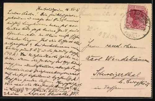 AK Reiboldsgrün i. V., Post mit Eingang zum Bad