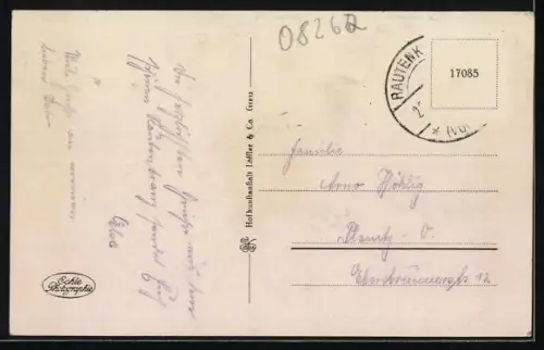 AK Rautenkranz i. V., Ortsansicht mit Kirche