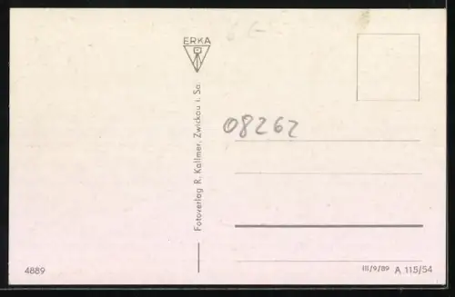 AK Rautenkranz i. Vogtl., Kirche, Ortsansicht