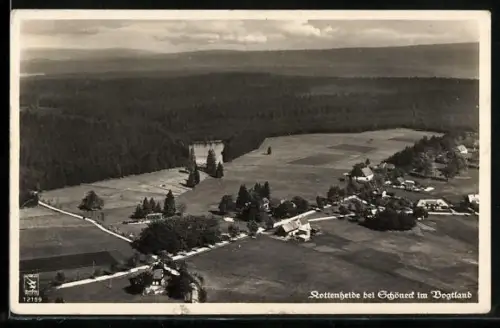 AK Kottenheide bei Schöneck, Ortsansicht aus der Vogelschau
