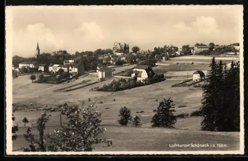AK Schöneck i. V., Ortsansicht mit Kirche