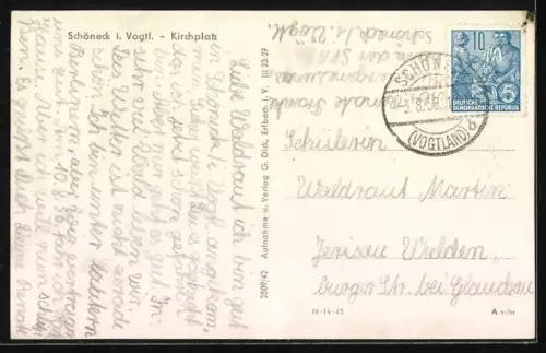 AK Schöneck i. Vogtl., Kirchplatz