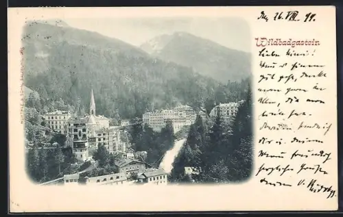 AK Badgastein, Teilansicht aus der Vogelschau