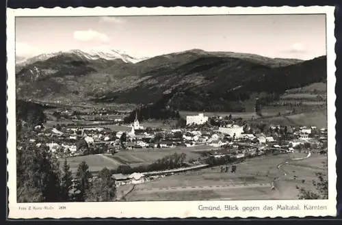 AK Gmünd /Kärnten, Gesamtansicht mit Maltatal