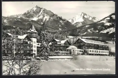 AK Igls /Tirol, Grandhotel Iglerhof im Winter