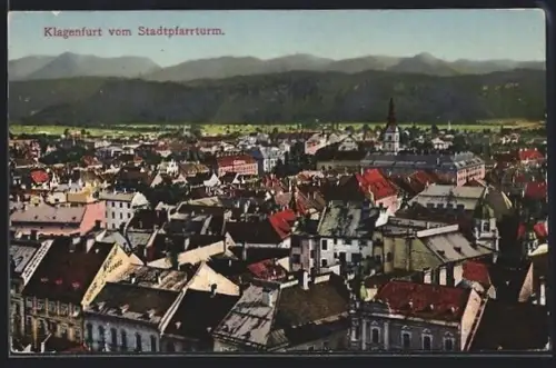 AK Klagenfurt, Totalansicht vom Stadtpfarrturm