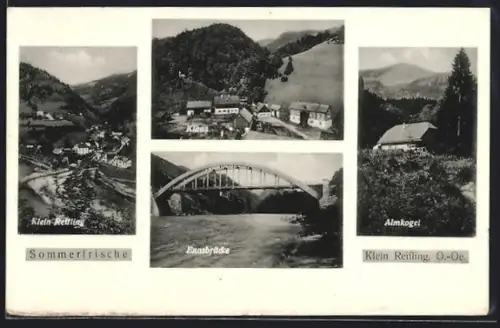 AK Klein Reifling /O. Ö., Ennsbrücke, Almkogel, Klaus, Ortsansicht