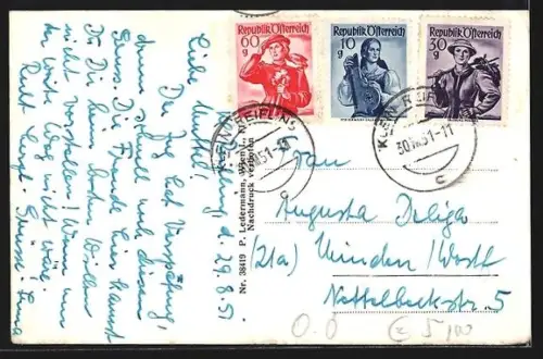 AK Klein Reifling /O. Ö., Ennsbrücke, Almkogel, Klaus, Ortsansicht