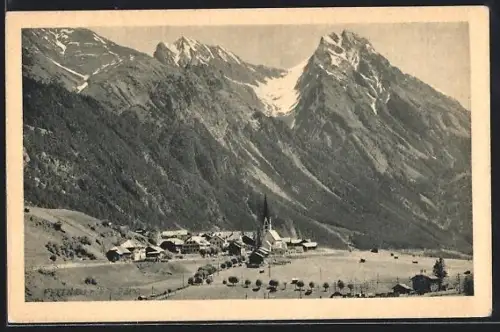 AK Pettneu am Arlberg, Gesamtansicht mit Bergen