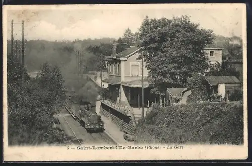 AK Saint-Rambert-l`Ile-Barbe /Rhône, La Gare