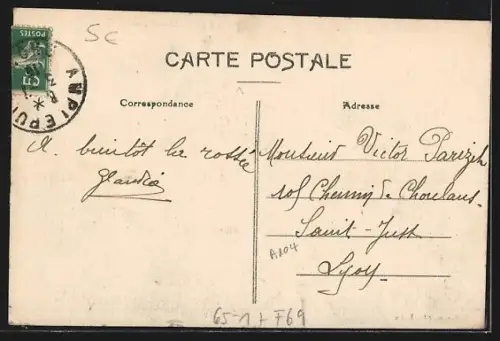 AK Amplepuis /Rhône, La Gare et la Montée de la Ville