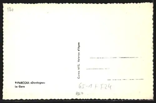 AK Parcoul /Dordogne, La Gare