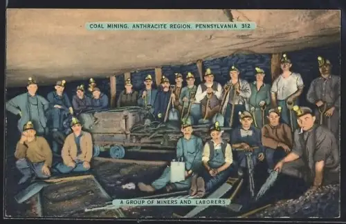 AK Pennsylvania, PA, Coal Mining, Anthracite Region, A Group of Miners and Laborers