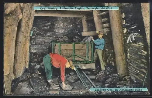 AK Pennsylvania, PA, Coal Mining Anthracite Region, Loading Coal in Anthracite Mine