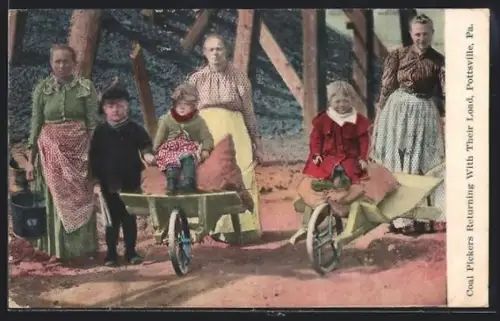 AK Pottsville, PA, Coal Pickers Returning with Their Load