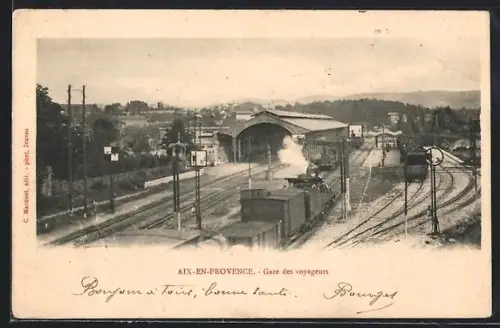 AK Aix-en-Provence, Gare des voyageurs, Bahnhof