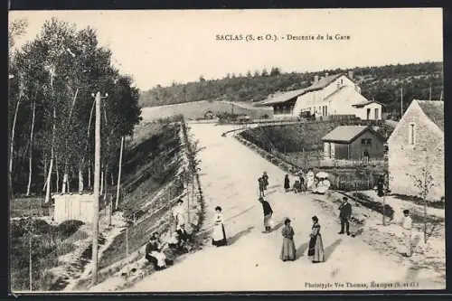 AK Saclas, Descente de la gare, Bahnhof