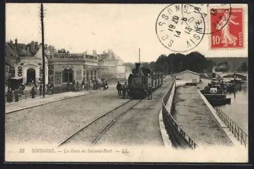 AK Soissons, La Gare de Soissons-Port