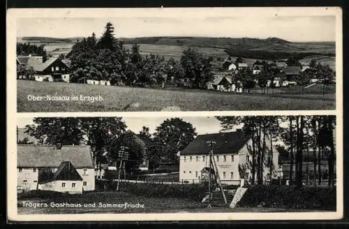 AK Ober-Nassau, Gesamtansicht, Trögers Gasthaus
