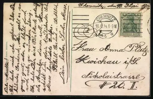 AK Chemnitz, Gasthaus Waldschänke, Stadttheater, Sanatorium