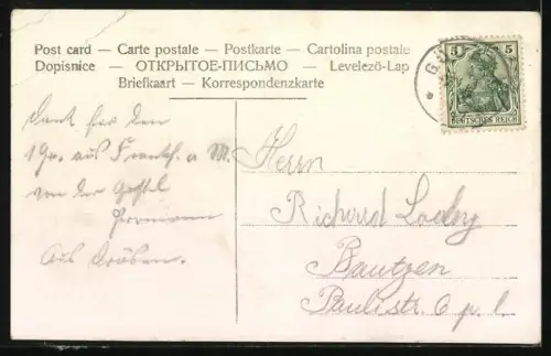 AK Göda, Teilansicht des Ortes mit Kirche