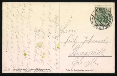 AK Augustusbad, Blick auf Verwaltungsgebäude