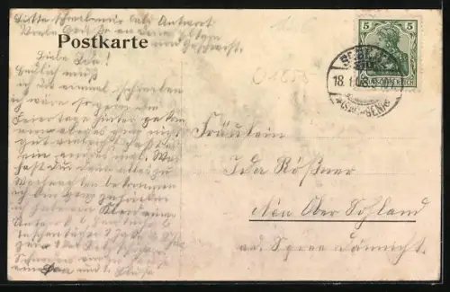 AK Sebnitz i. S., Markt mit Bismarck-Denkmal